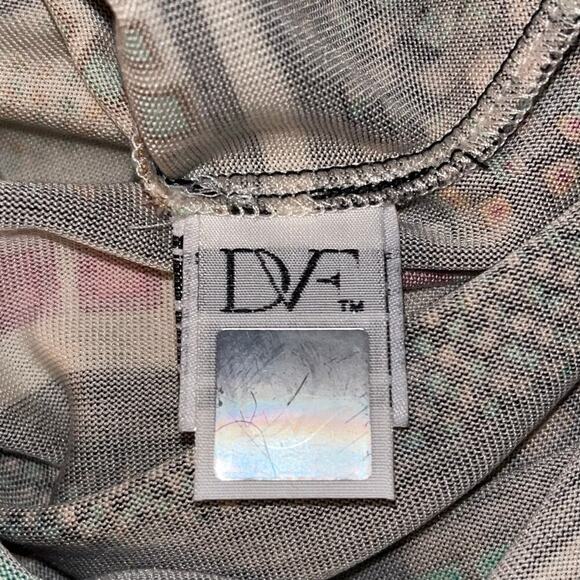 Diane von Furstenberg DVF Rose Silk Shift Dress Geometric Print Size 0 - Picture 6 of 12